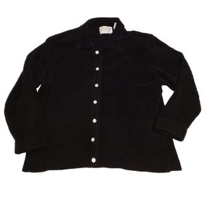 Image Black Thick Ribbed Knit Cardigan